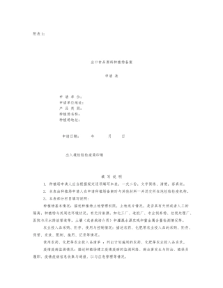 出口农产品种植基地备案资料清单