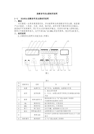 函数发生器说明