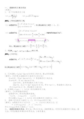 函数的定义域与求法讲解