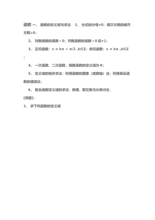 函数的定义域和求法讲解