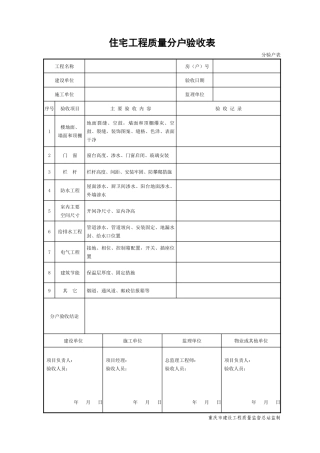 分户验收2号实施指南相关表格