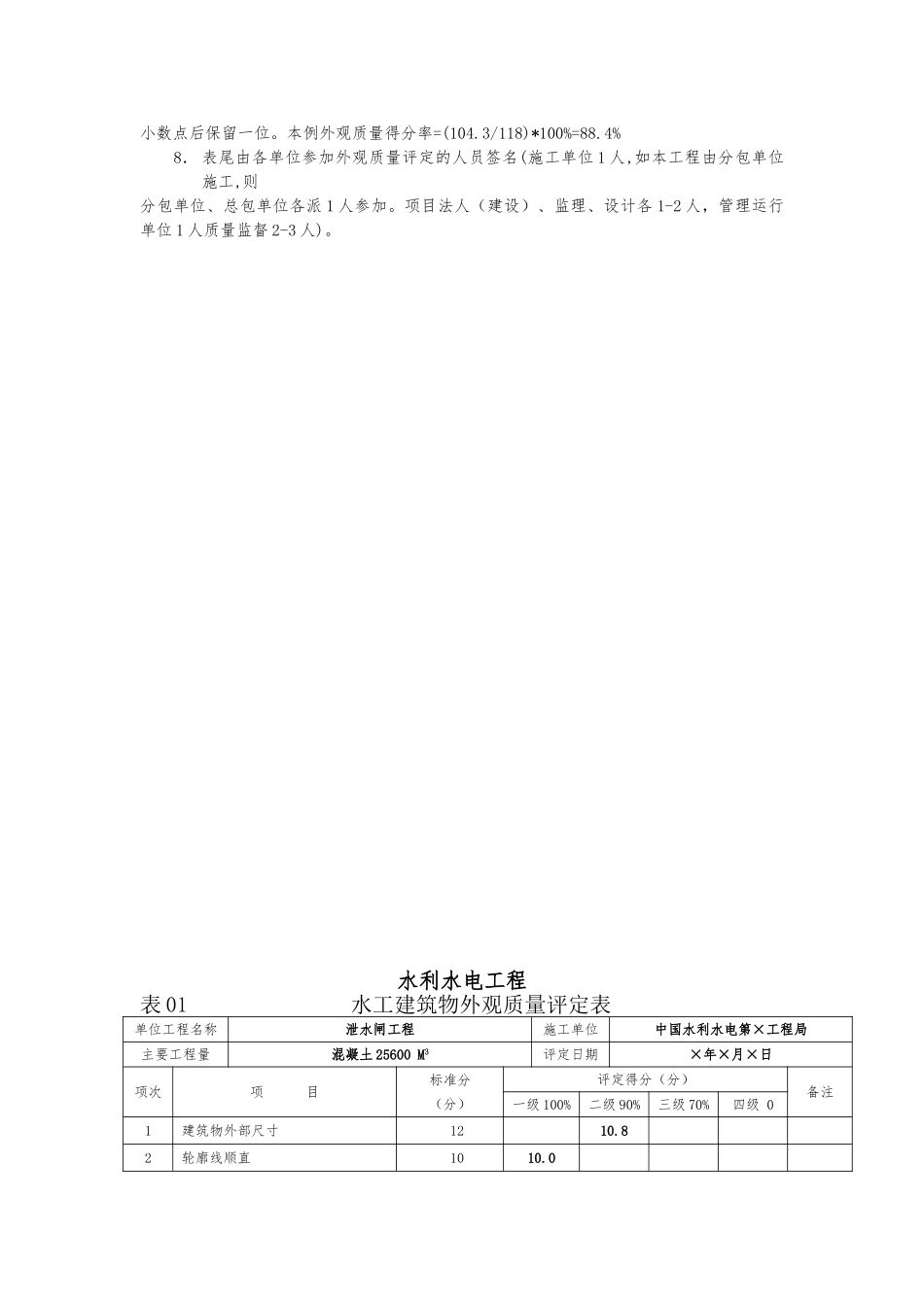 分部与单位水利水电工程施工质量评定表填表说明与示例_第3页