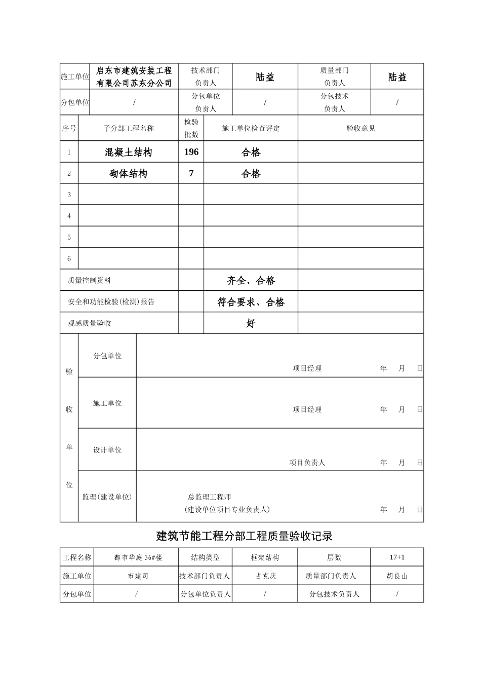 分部、分项工程质量验收记录-hy_第2页