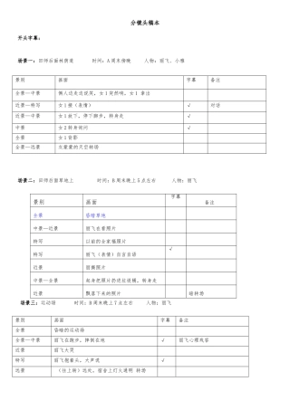 分镜头稿本案例