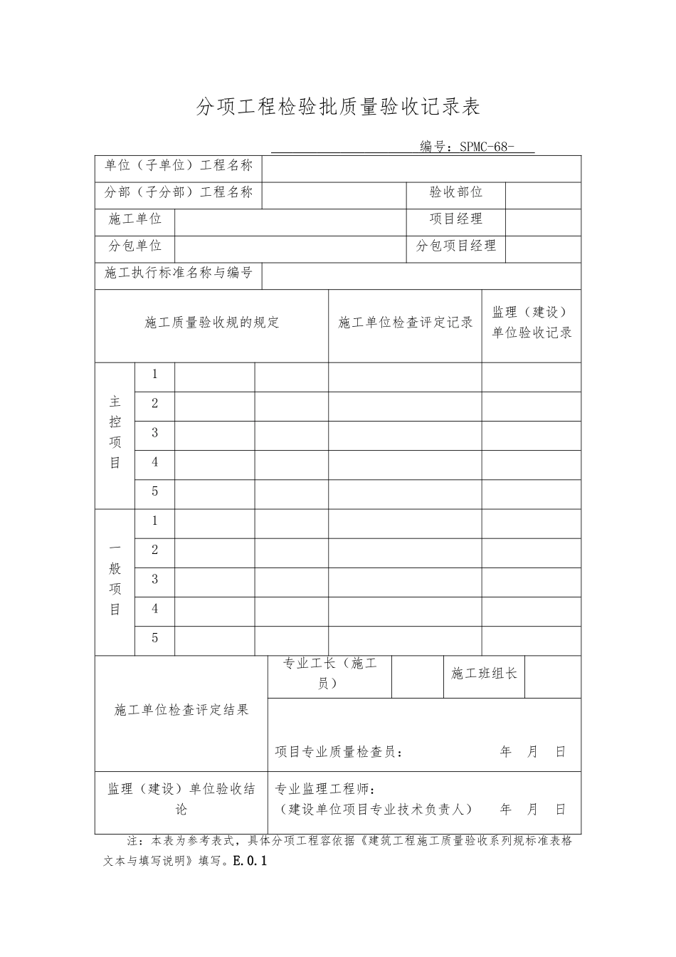 分项工程检验批质量验收记录表_第1页