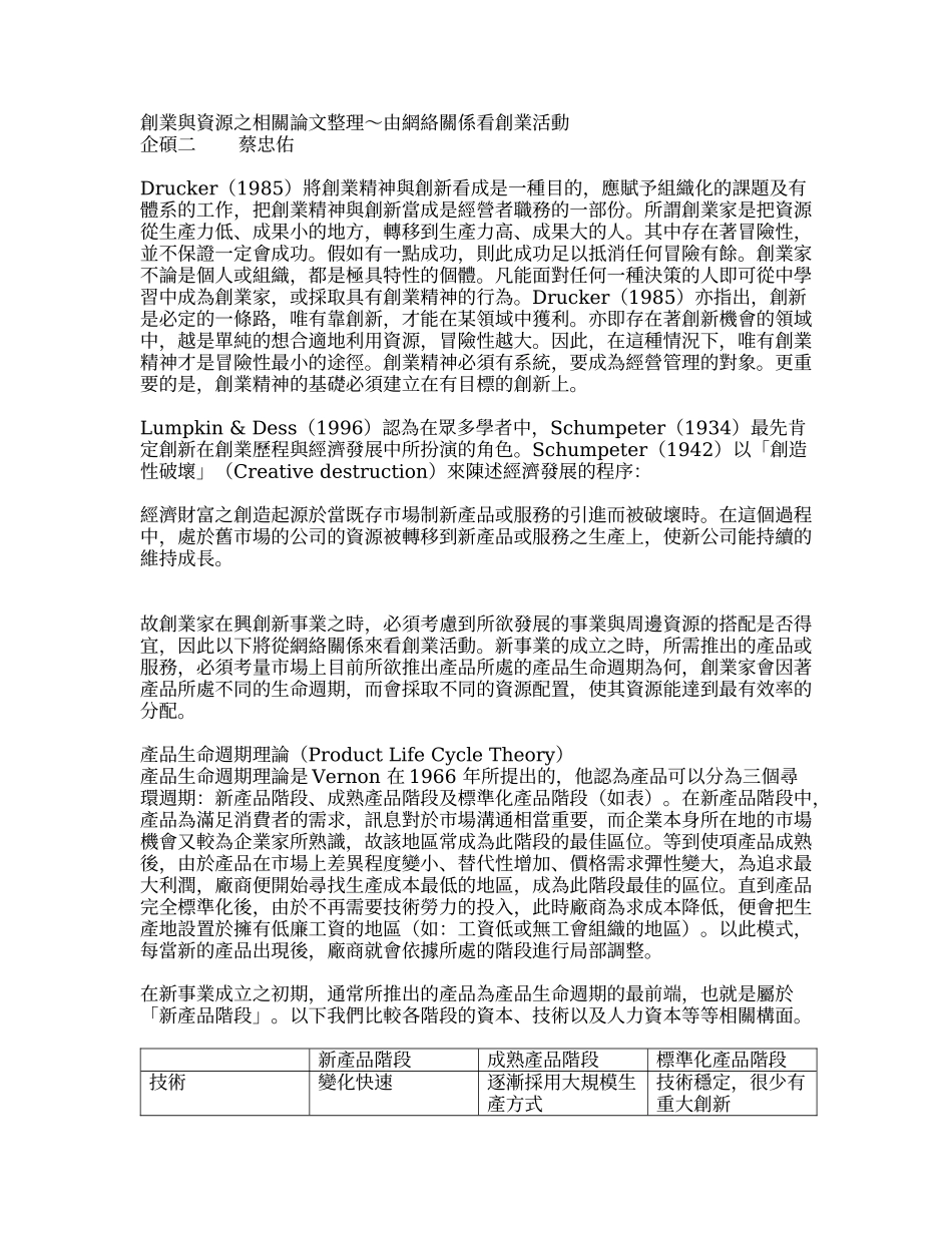 创业与资源之相关论文整理～由网络关系看创业活动_第1页