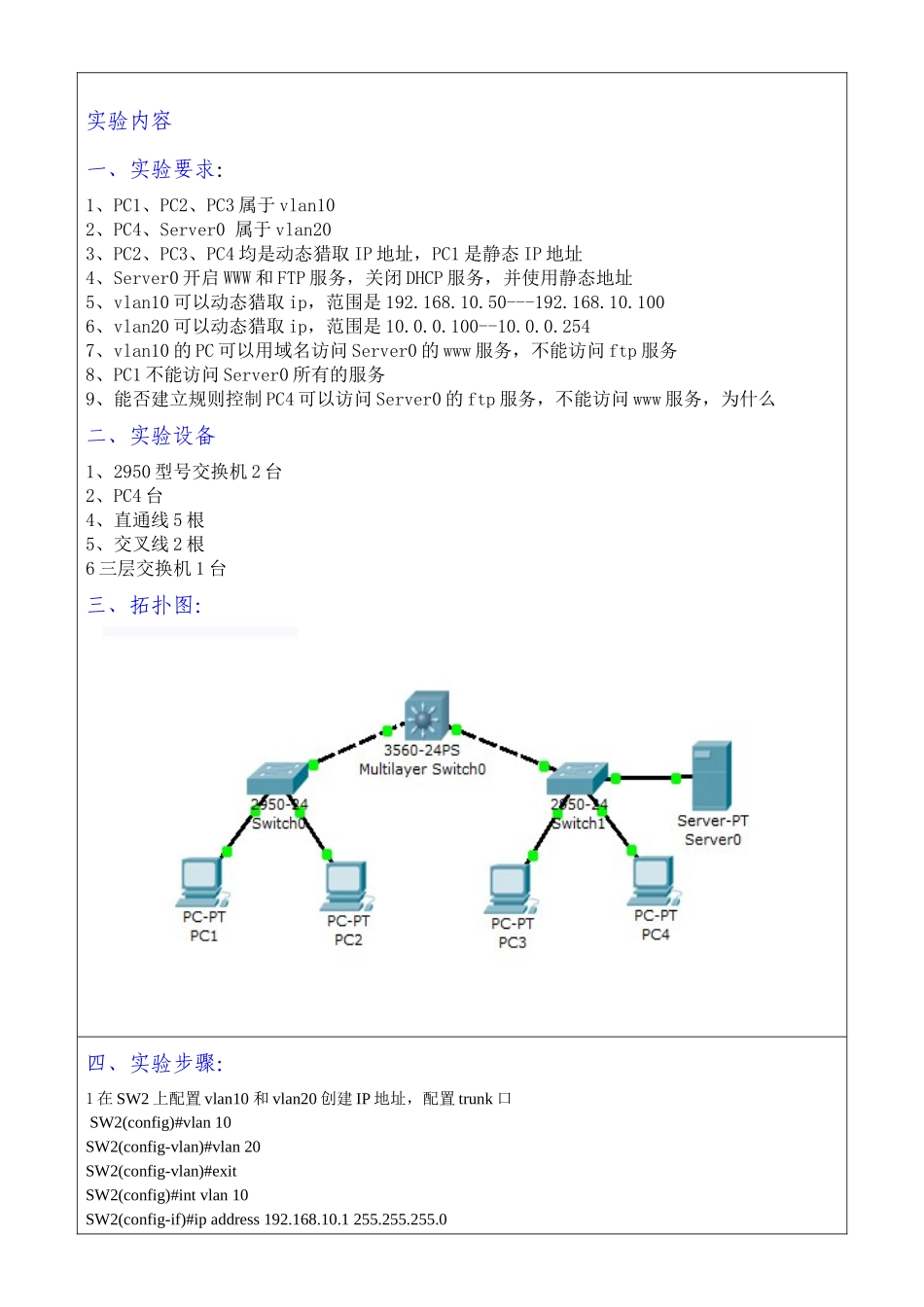 创建高级交换型互联网实验报告_第2页