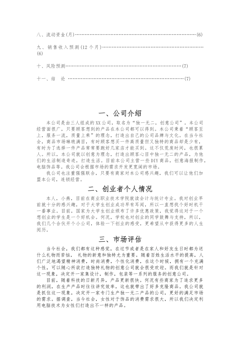 创意公司的创业项目计划书_第3页