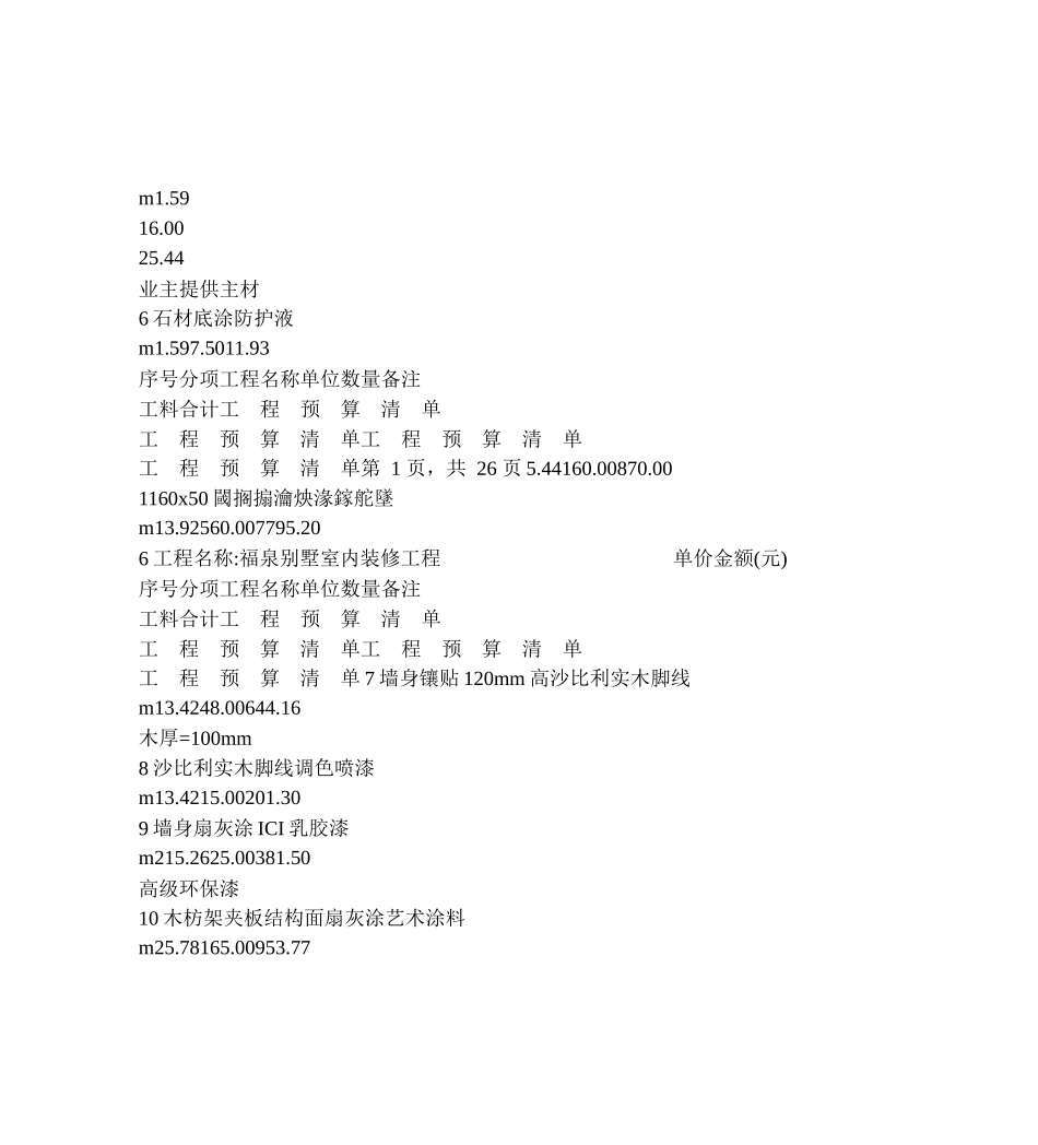 别墅装修预算清单_第3页