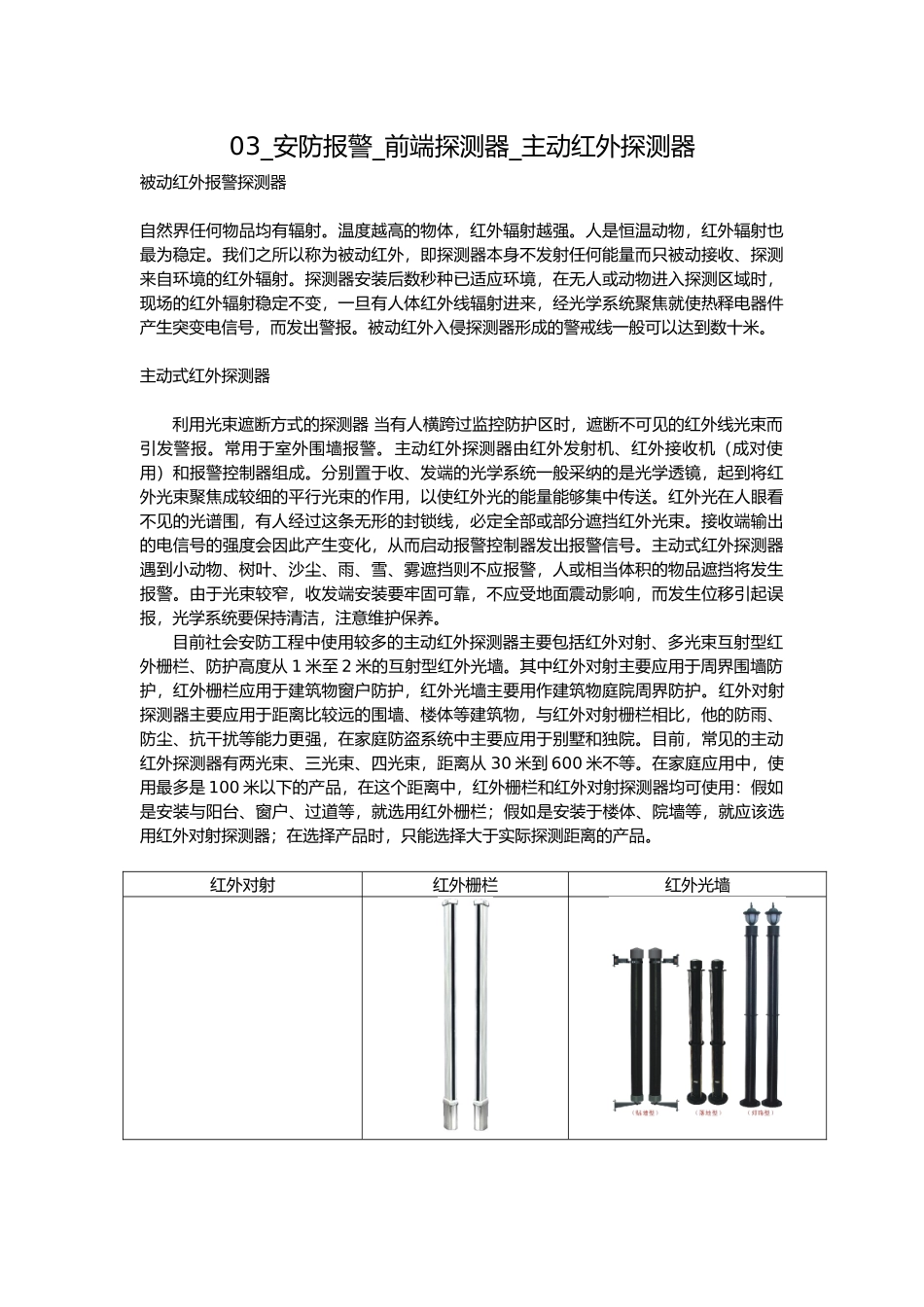 前端探测红外对射_第1页