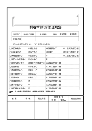 办公室6S管理规定范本