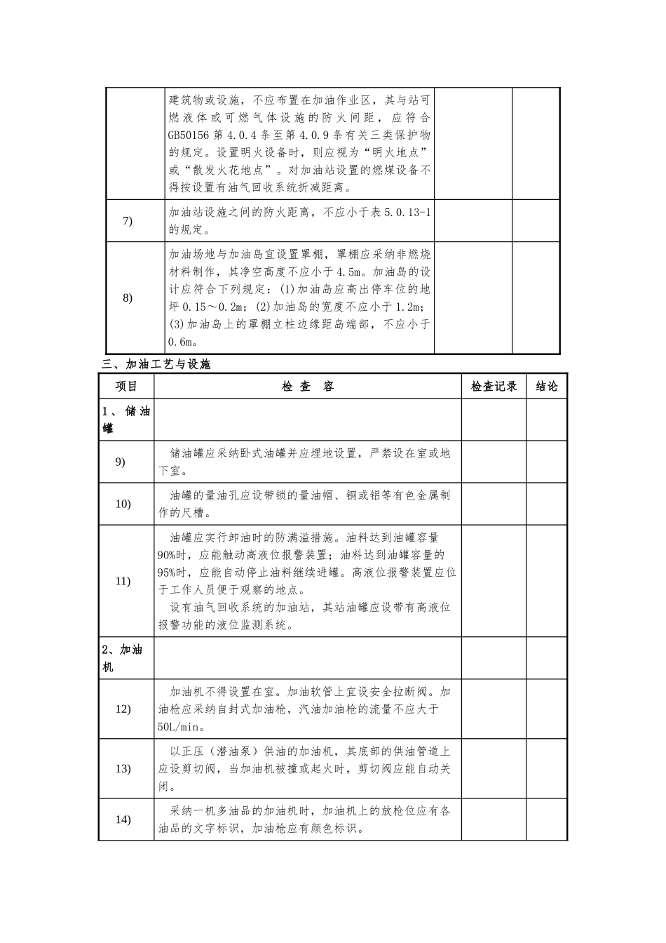 加油站安全评价现场检查表_第3页