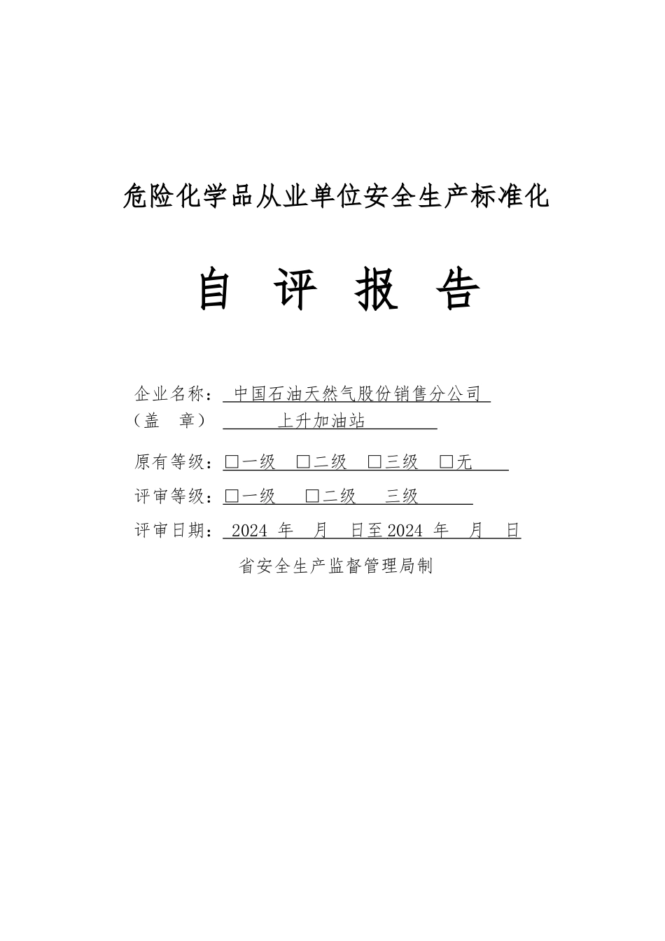 加油站自评报告书_第1页