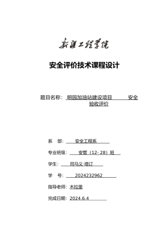 加油站验收安全评价报告