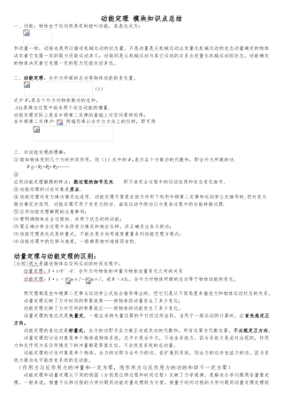 动能定理模块知识点总结