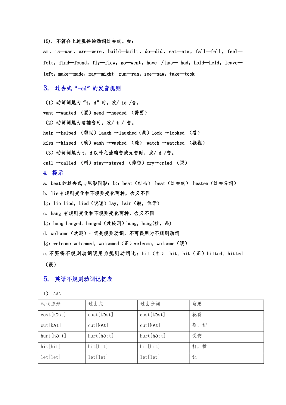 动词的各种形式变化_第3页