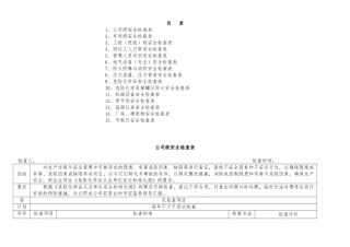 化工企业公司安全检查表