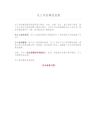 化工项目建设流程图