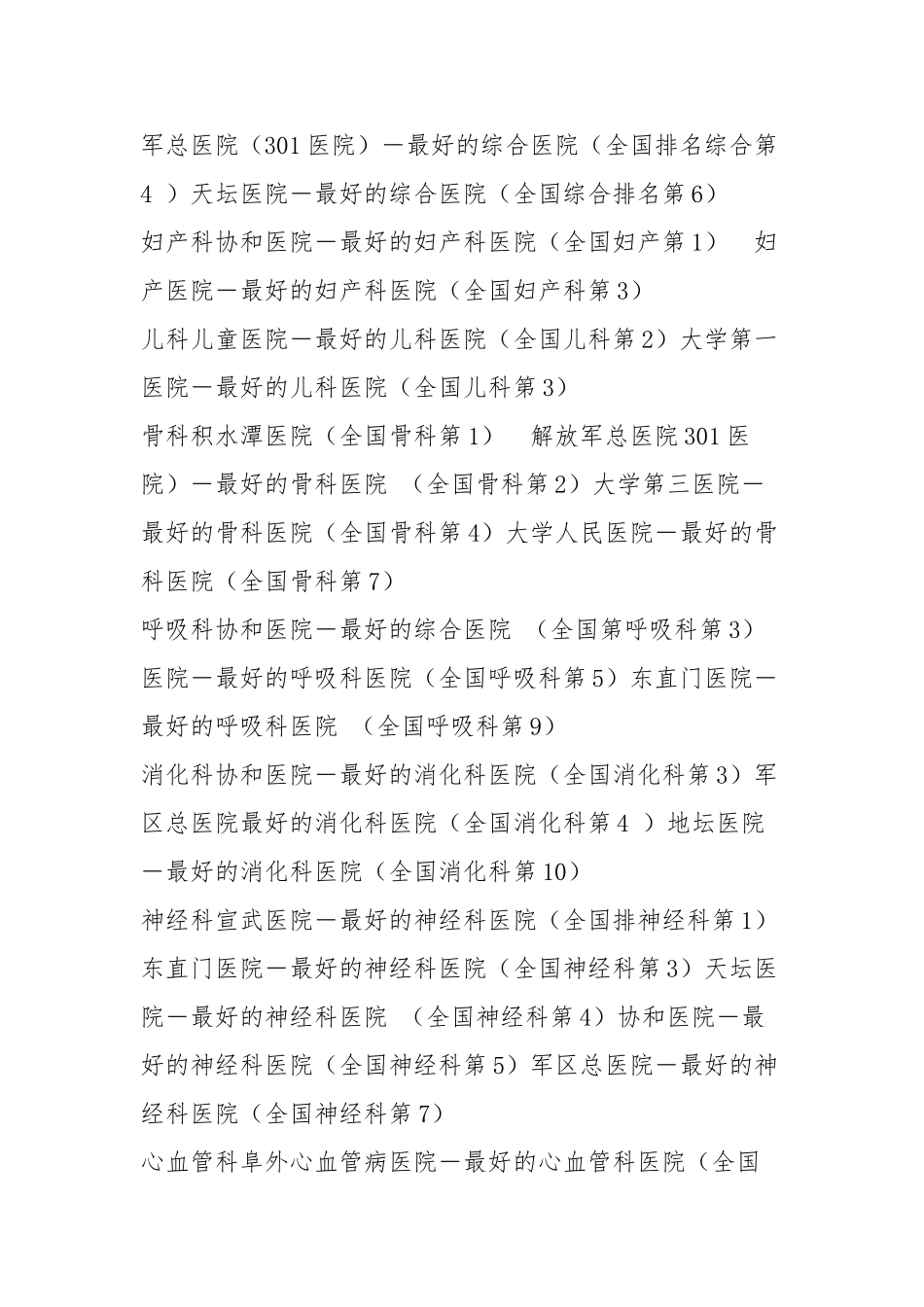 北京各大医院科室强项一览,值得收藏_第2页