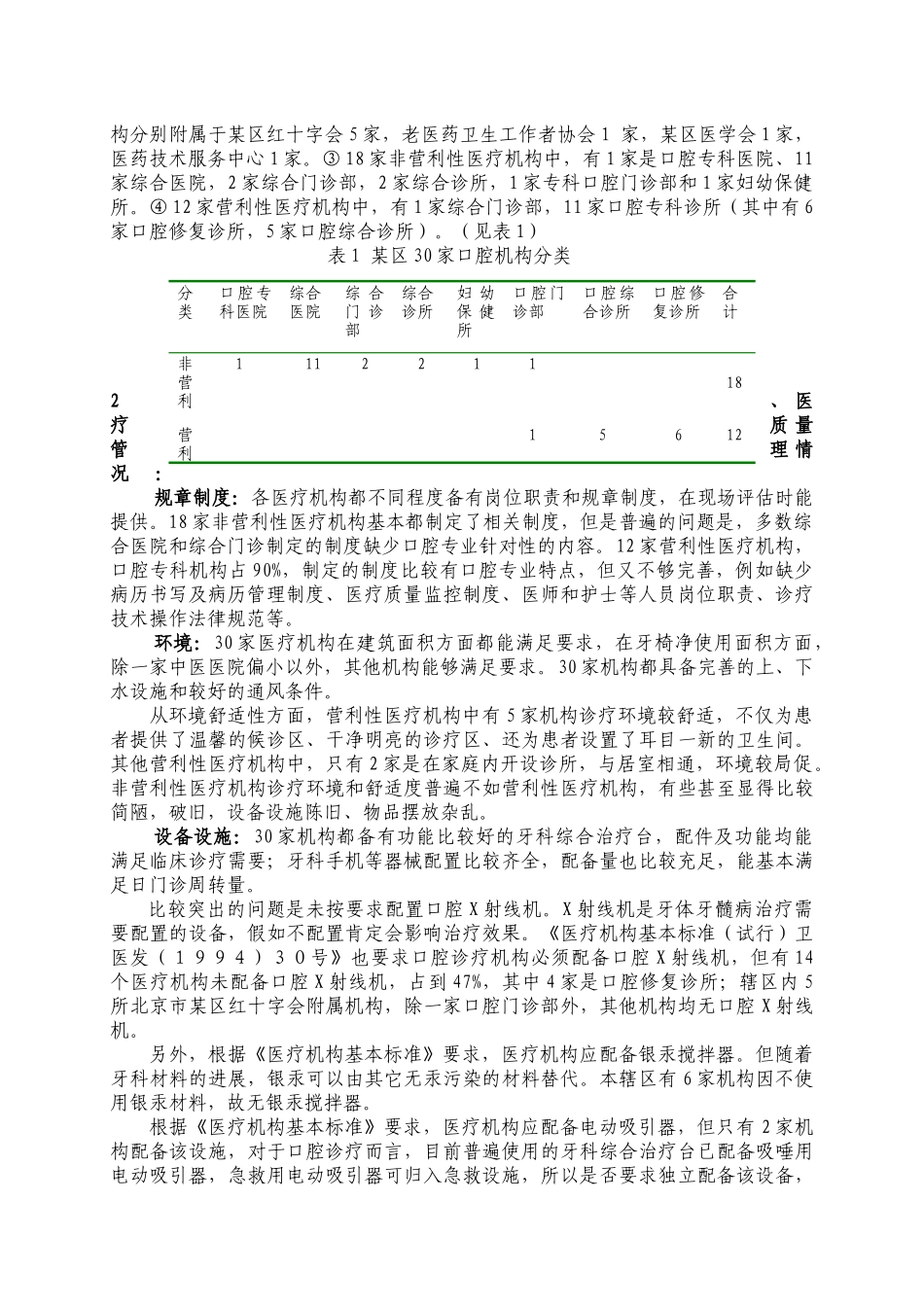 北京市某区口腔医疗机构医疗质量评估_第2页
