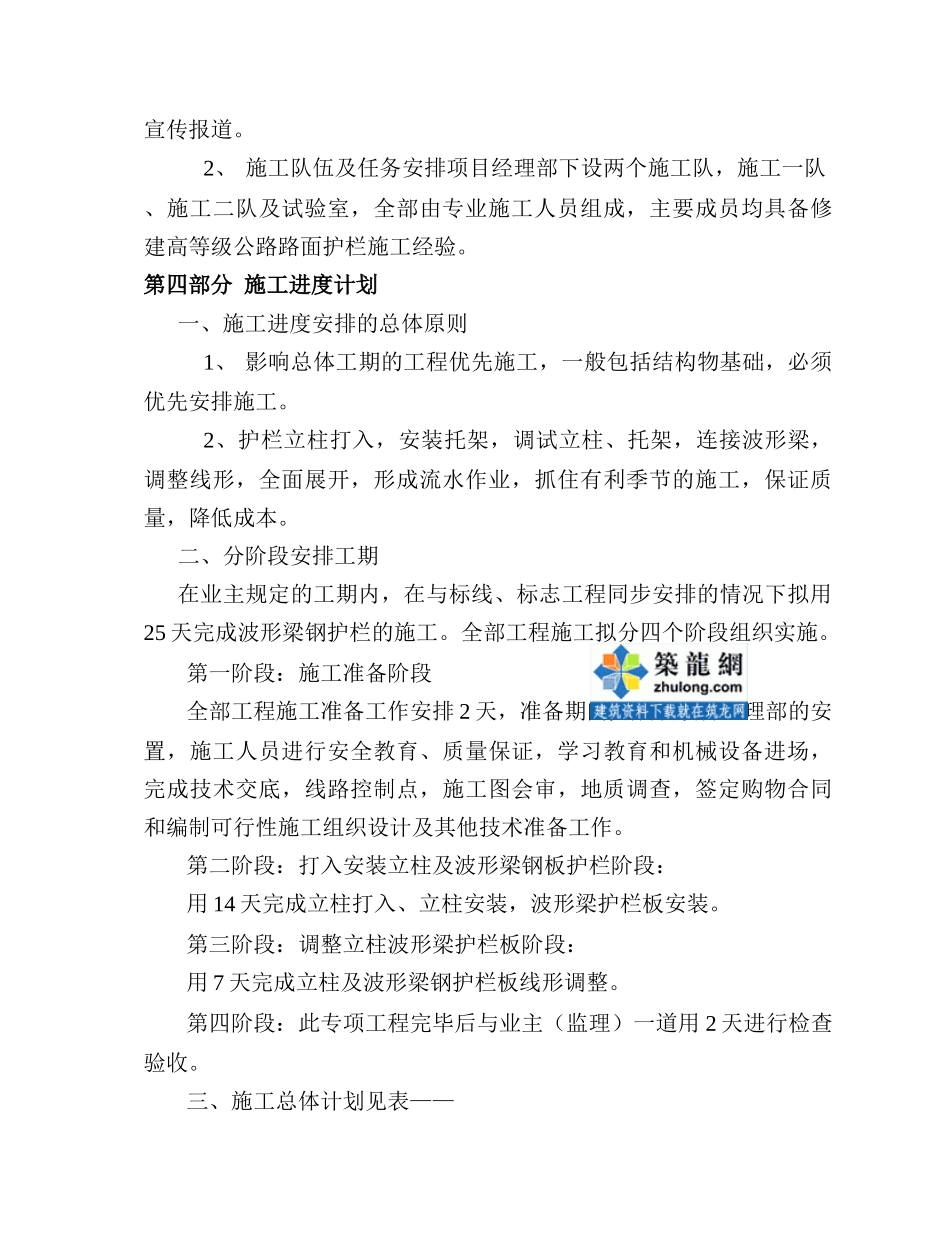 北京市某公路波形梁钢板护栏工程投标施工组织设计_第3页