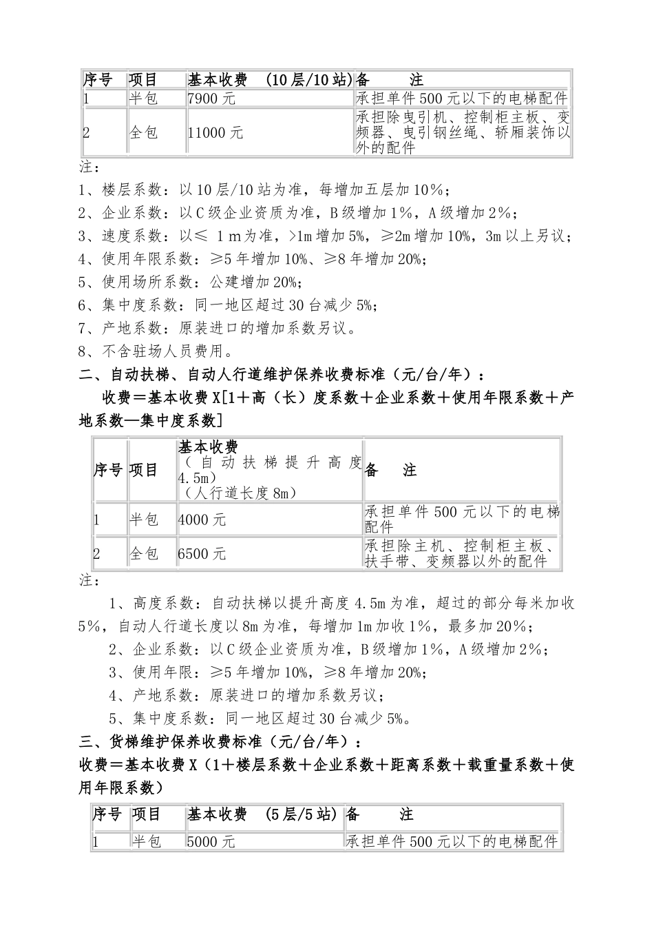 北京市电梯日常维保收费标准_第2页