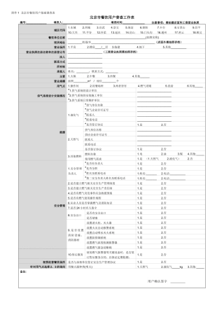 北京市餐饮用户基础调查表