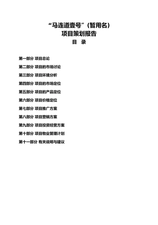 北京市马连道壹号项目策划报告
