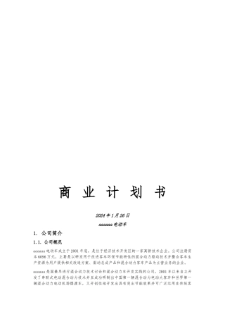 北京某公司商业实施计划书