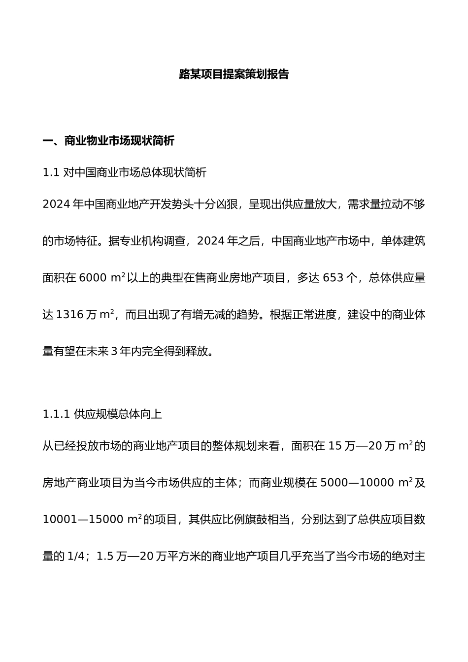 北京路某项目提案策划报告_第1页