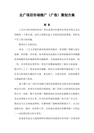 北广项目广告策划案