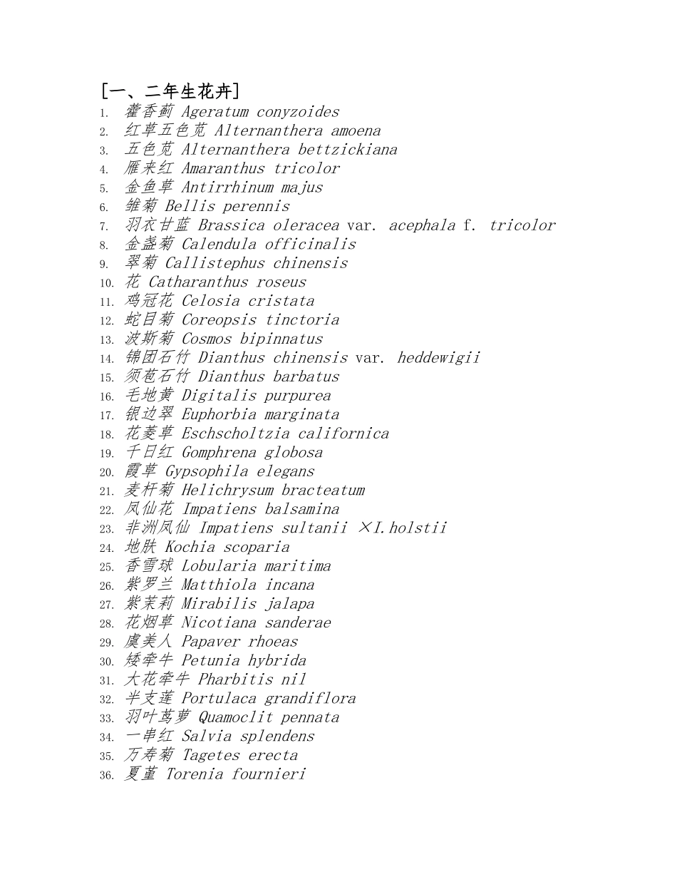 北林园林花卉学植物拉丁学名_第1页