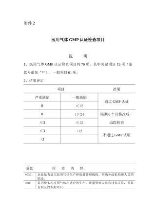 医用氧认证检查项目