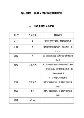 医院保安管理方案说明