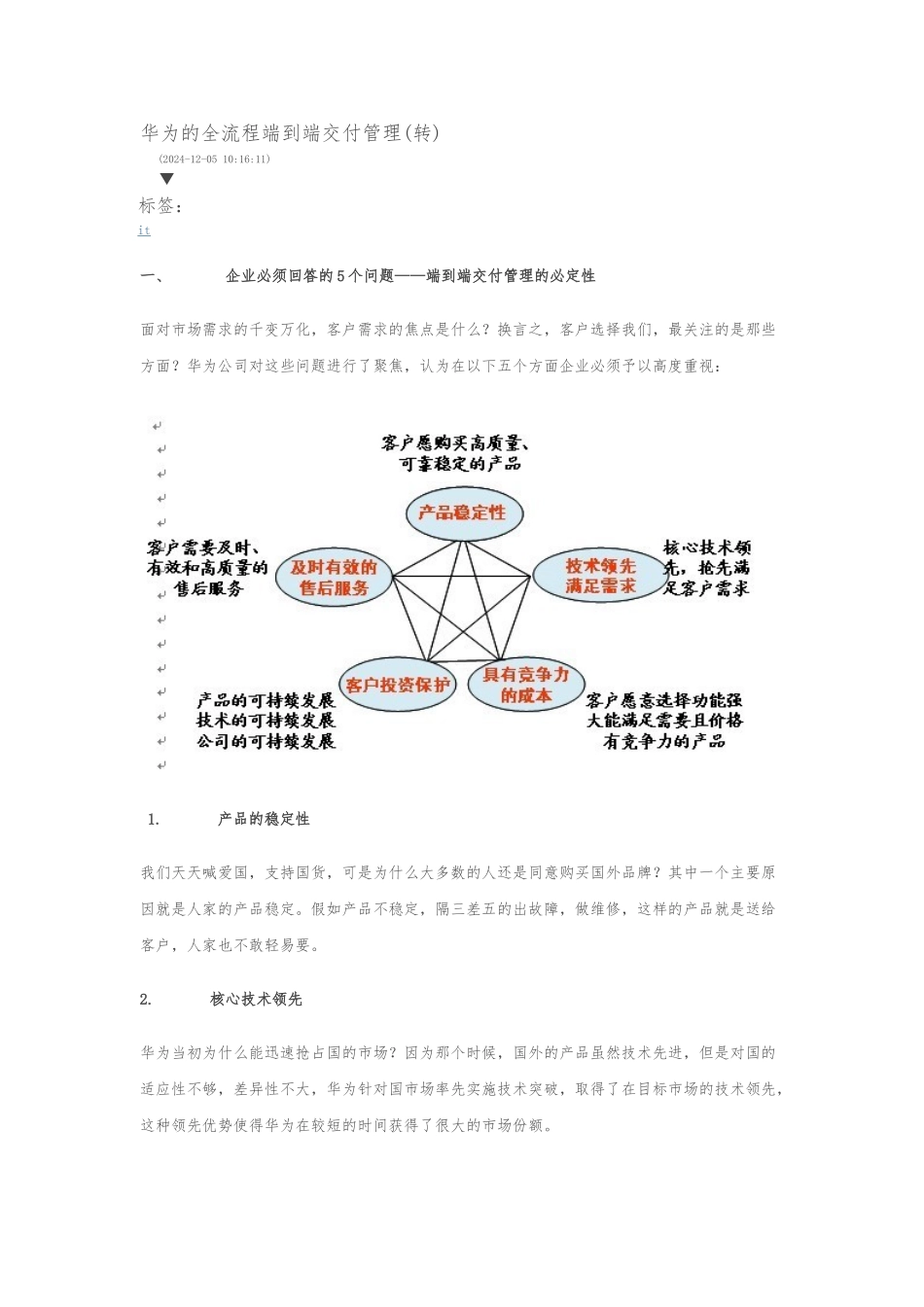 华为的全流程端到端交付管理_第1页