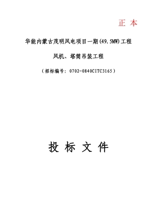 华能风电投标文件
