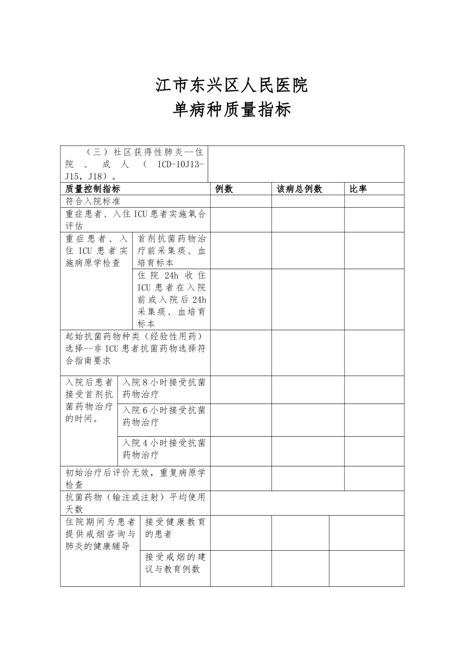 单病种质量指标表格模板_第3页