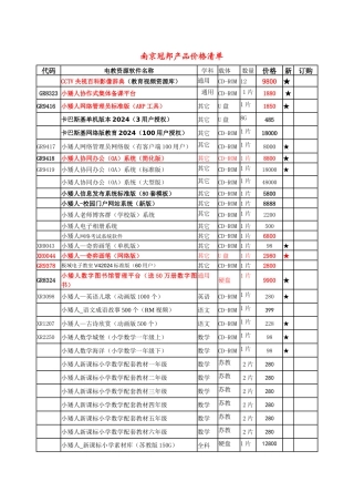 南京冠邦产品价格清单