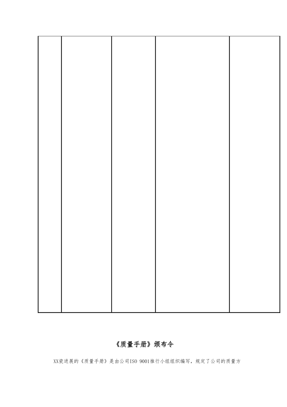 厦门xx陶瓷发展有限公司质量手册范本_第3页