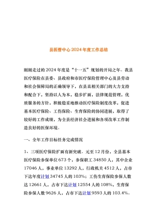 县医管中心工作计划总结