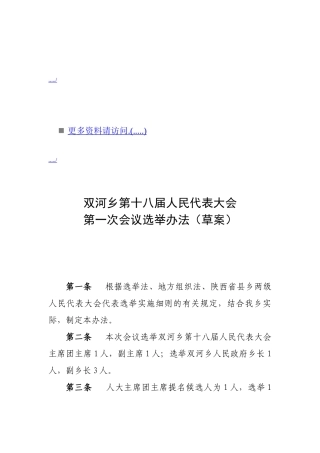 双河乡人民代表大会会议选举制度