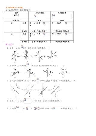 反比例函数与一次函数的综合应用