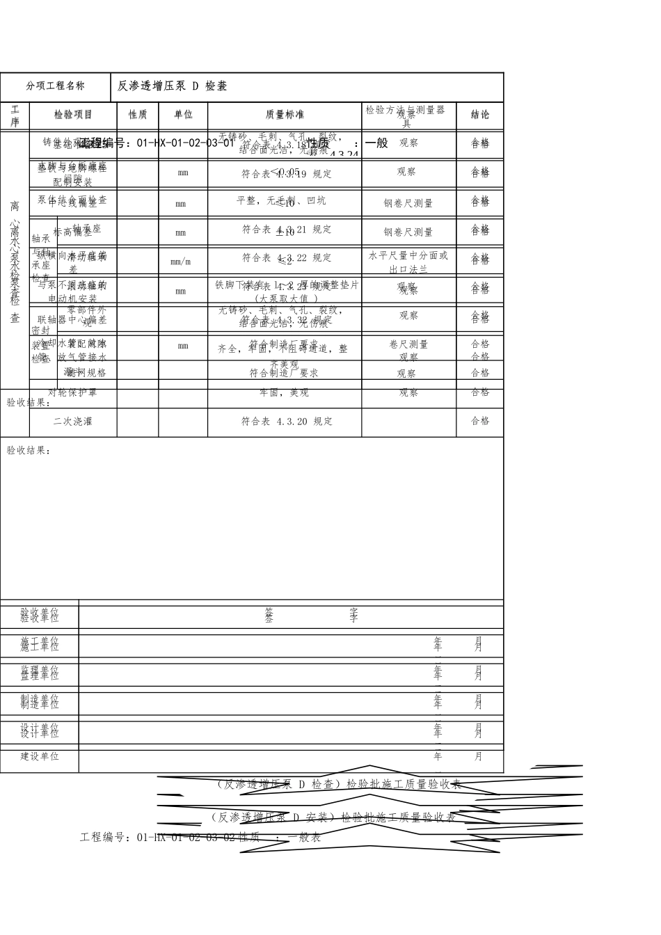 反渗透增压泵检验批施工质量验收表_第3页