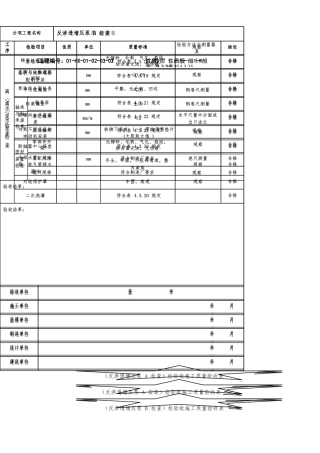 反渗透增压泵检验批施工质量验收表