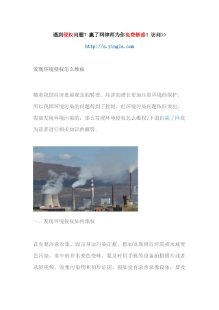 发现环境侵权怎么维权（DOC32页）