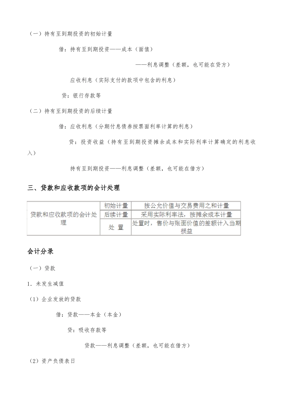 各种金融资产的账务处理方法的相同点和不同点_第3页