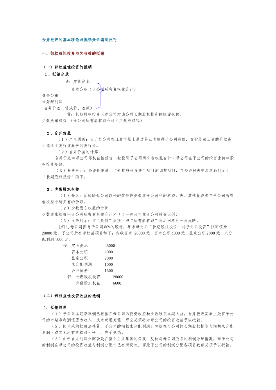 合并报表的基本理论与抵销分录编制技巧_第1页