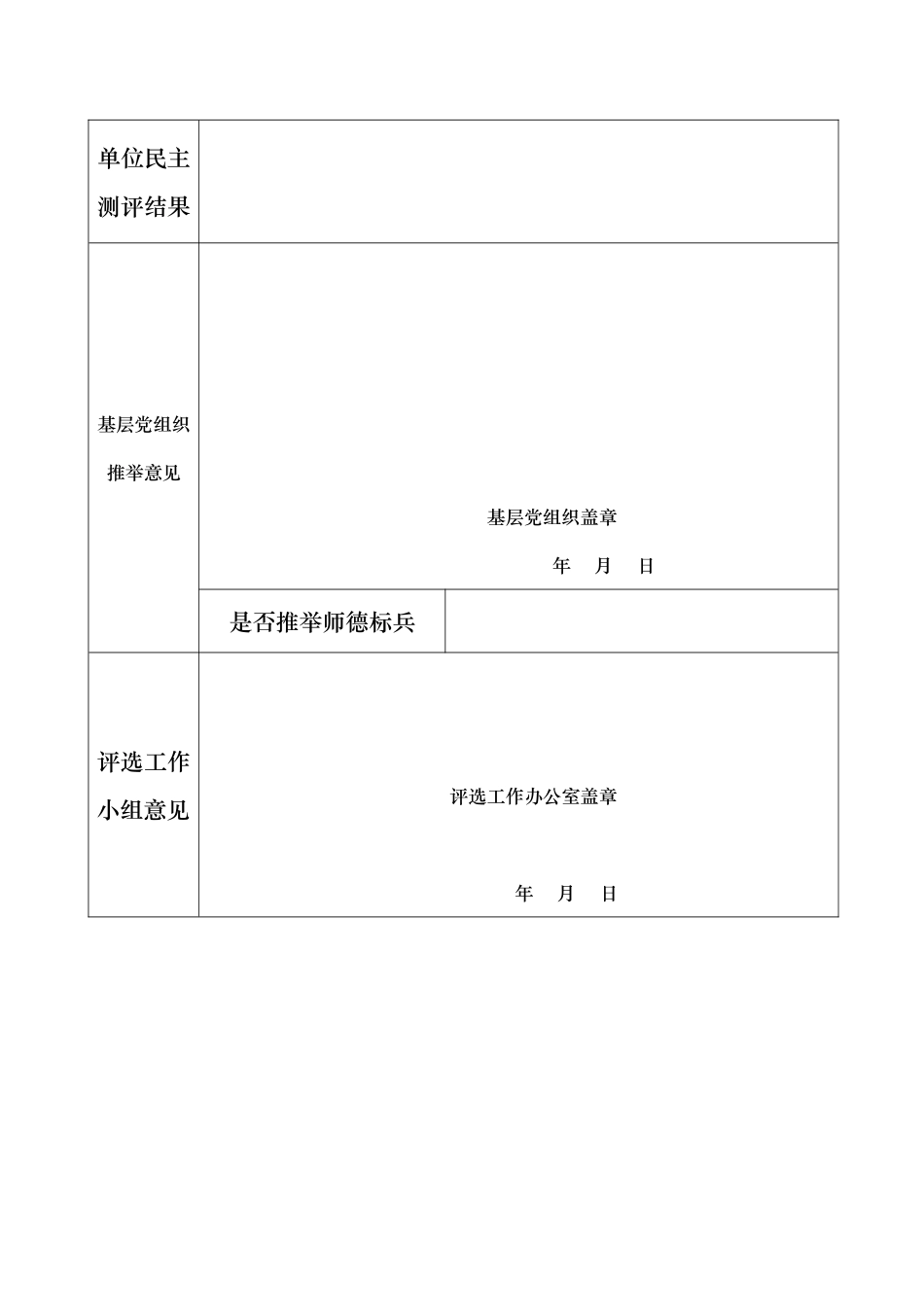 吉林大学师德先进个人评选推荐表_第2页