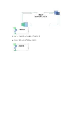 名师直播课——高一秋季第五讲-常见介词用法及应用