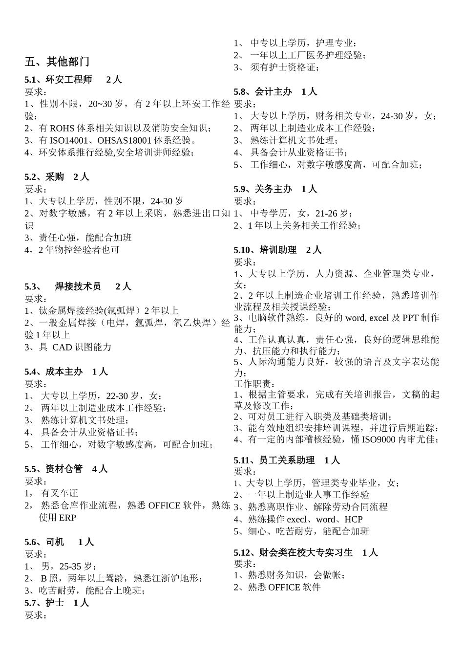 员工关系助理要求_第3页